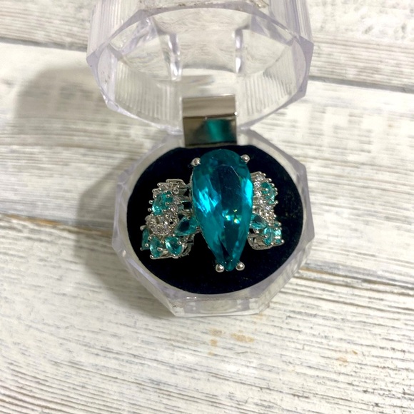 Jewelry - ‘London Topaz’ CZ and Clear CZ 925 Sterling Silver ring